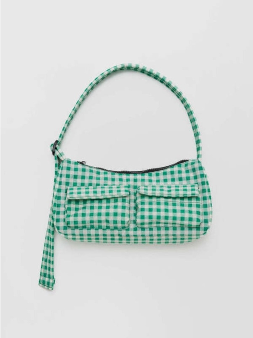 BAGGU cargo shoulder bag green & white gingham - Picture 9 of 9